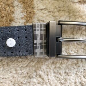 Boconi Dark Gray Suede Leather Belt Sz 36 Men’s